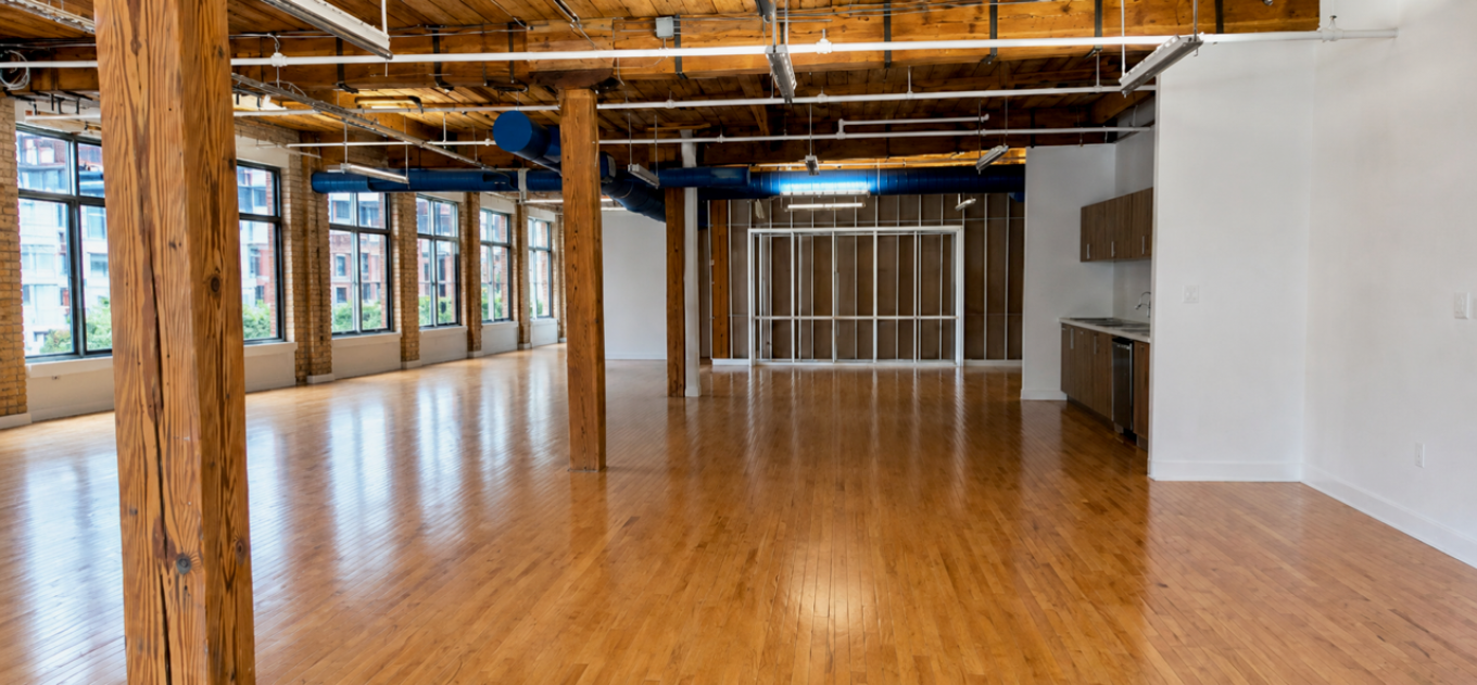 Bright brick and beam space